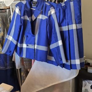 Ashro Blue and White Plaid Dress Set